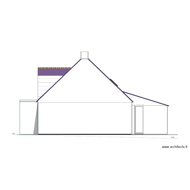 Pignon Ouest DP. Plan de 0 pièce et 0 m2