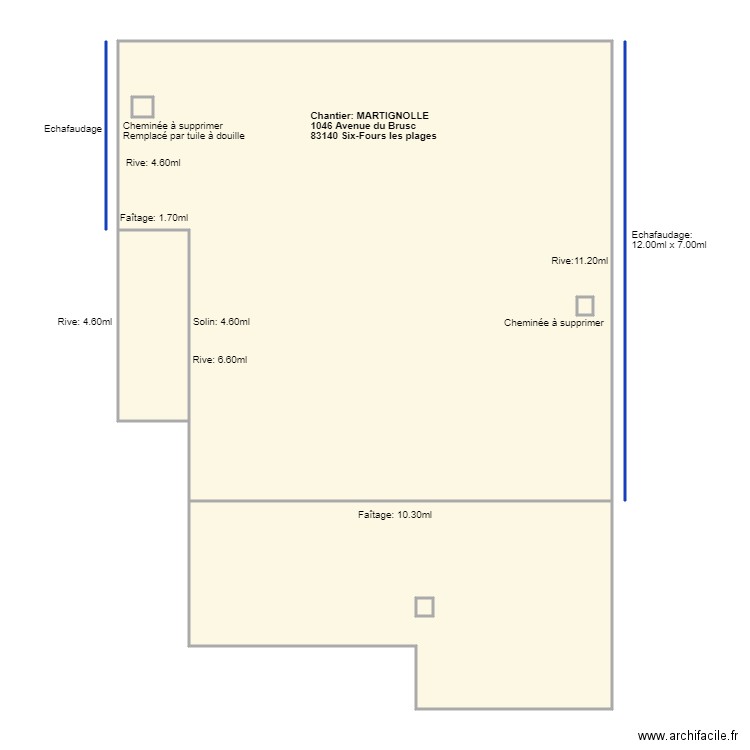 Plan MARTIGNOLLE. Plan de 6 pièces et 173 m2