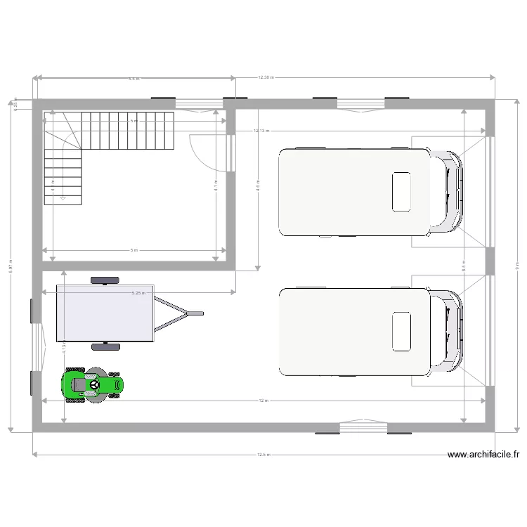 GARAGE ATELIER. Plan de 