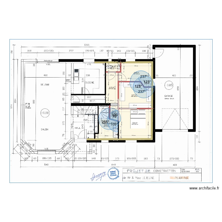 LEJEUNE PROJET V2. Plan de 8 pièces et 39 m2