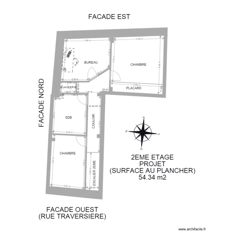 permis de construire travaux CORRIG&eacute; . Plan de 