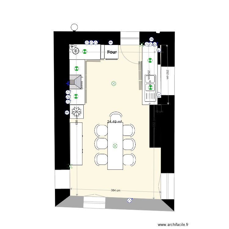 CUISINE AMENAGÉE. Plan de 0 pièce et 0 m2