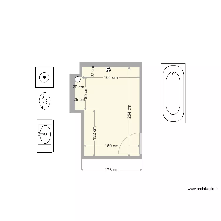 12 LEON JOUHAUX SDB. Plan de 