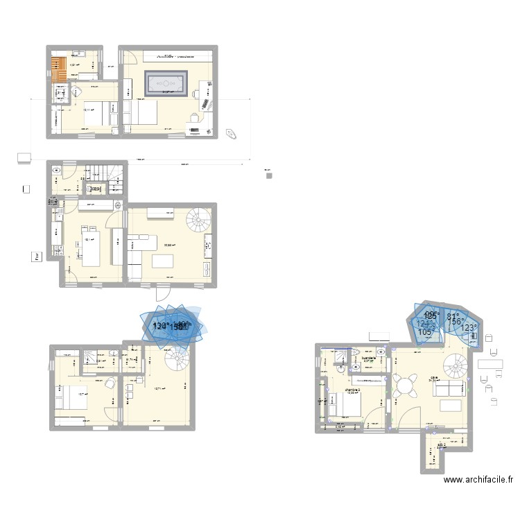 rochegude cb 0922 sas entree. Plan de 21 pièces et 169 m2