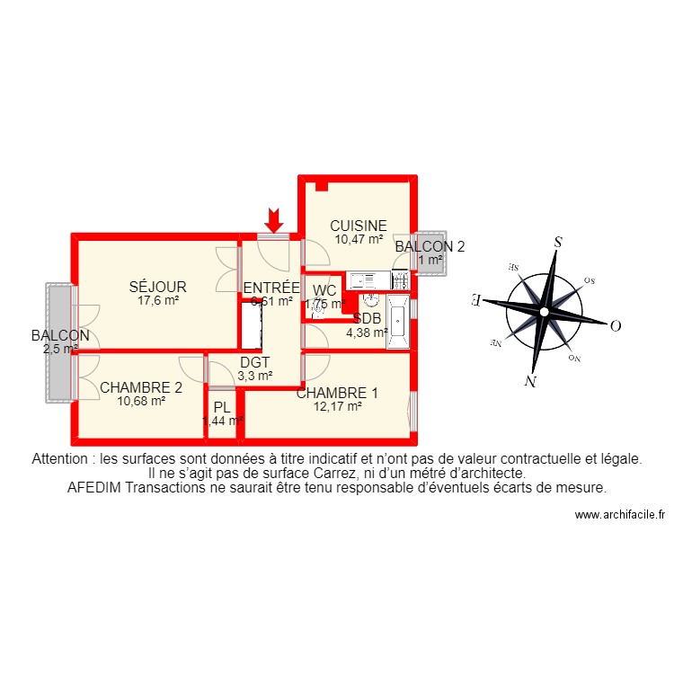 BI 15627 - . Plan de 16 pièces et 79 m2