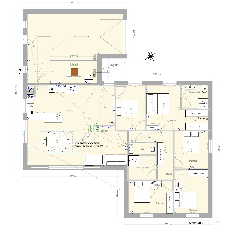 2023 02 24 Plan Implantation DECAYEUX/TARTIE. Plan de 12 pièces et 179 m2