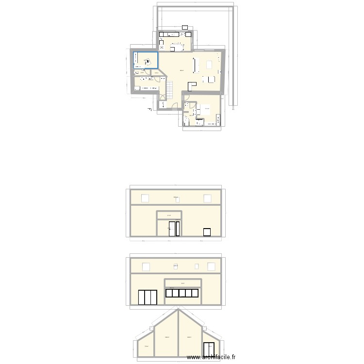 et si. Plan de 26 pièces et 541 m2