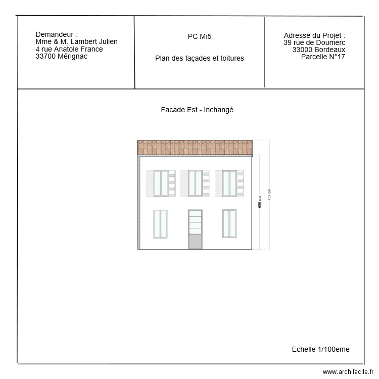 PC - Facade Est inchangé V4. Plan de 0 pièce et 0 m2