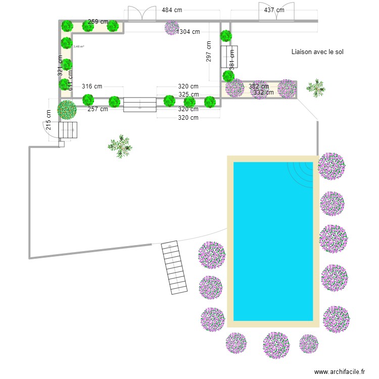 pontos 6. Plan de 2 pièces et 6 m2