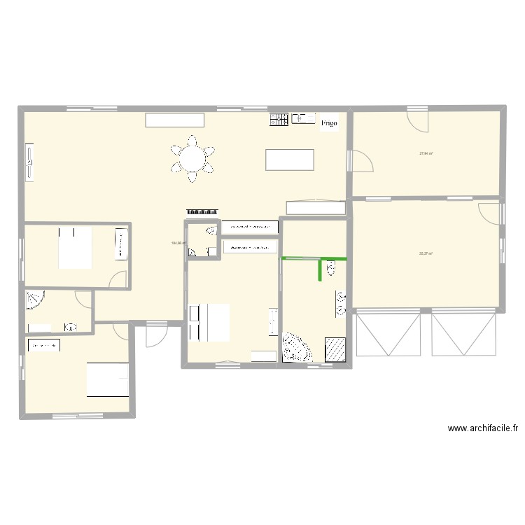 projet1. Plan de 3 pièces et 248 m2