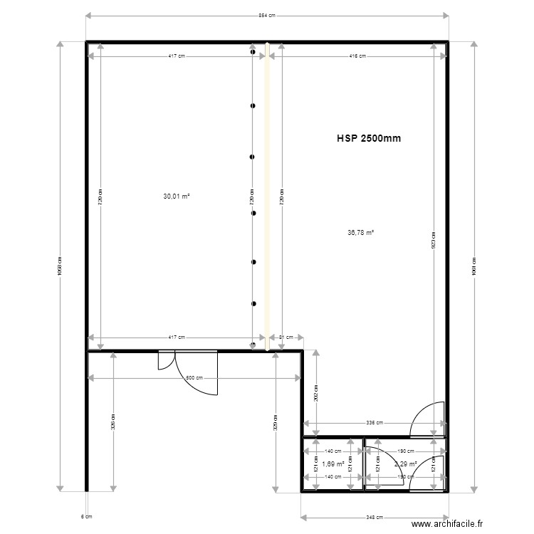 Projet Boivin 6. Plan de 4 pièces et 71 m2