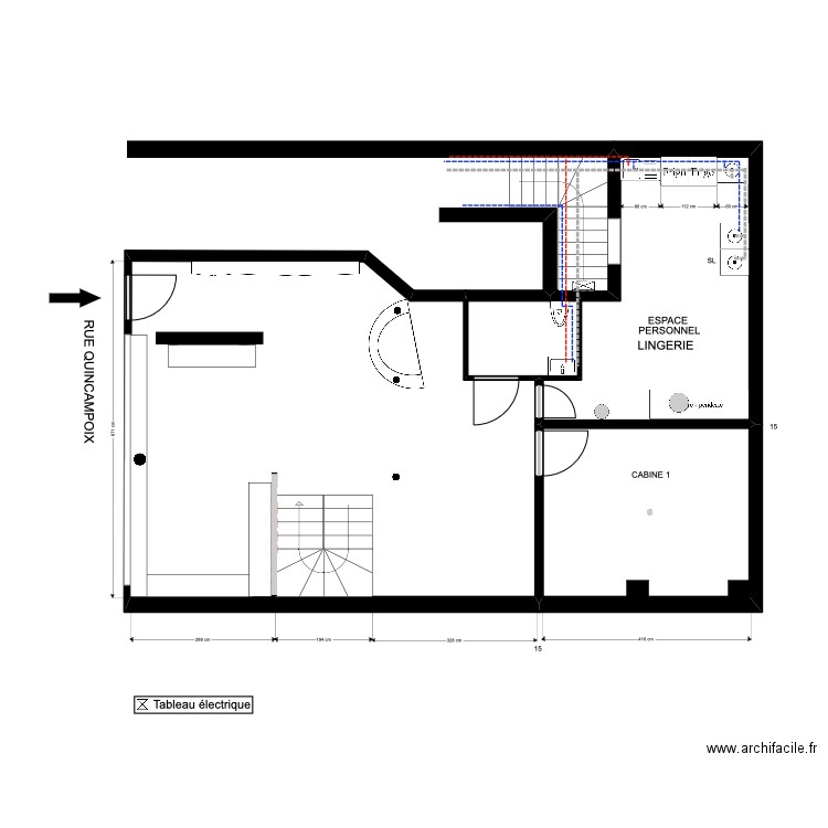  PLAN plomberie RDC. Plan de 4 pièces et 83 m2