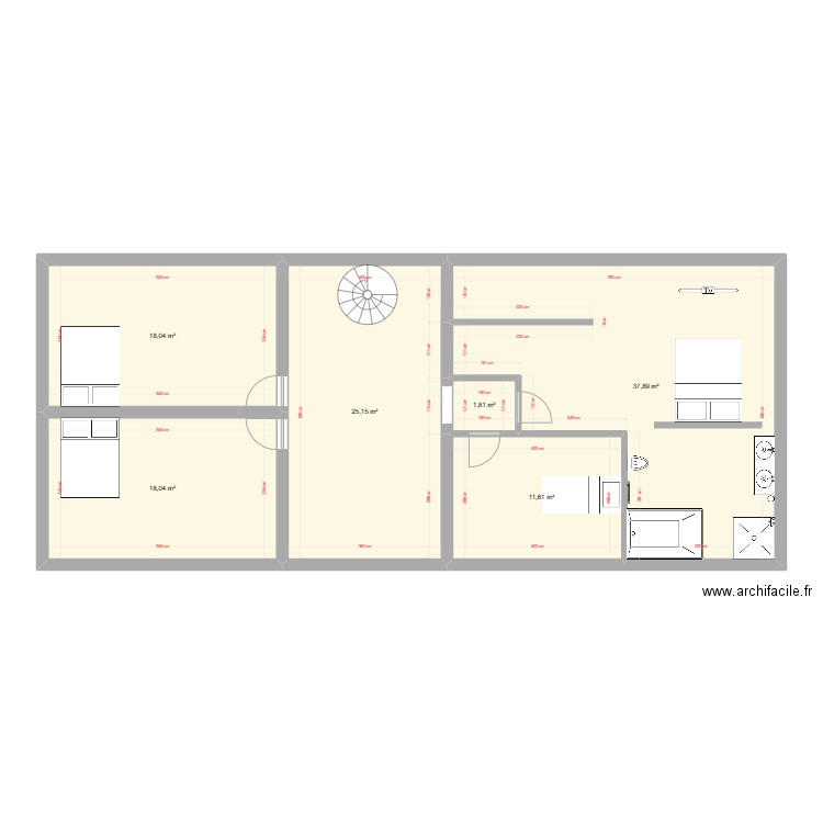 etage vc nouv. Plan de 0 pièce et 0 m2