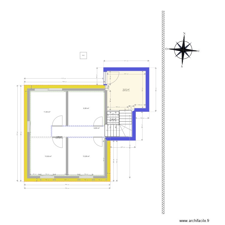 AJ SSOL et RdJ 20220624 - Escalier SSOL--> Etage. Plan de 16 pièces et 152 m2