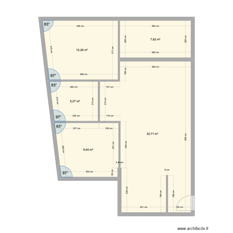 ROYAL MODIF APP. 1. Plan de 5 pièces et 67 m2