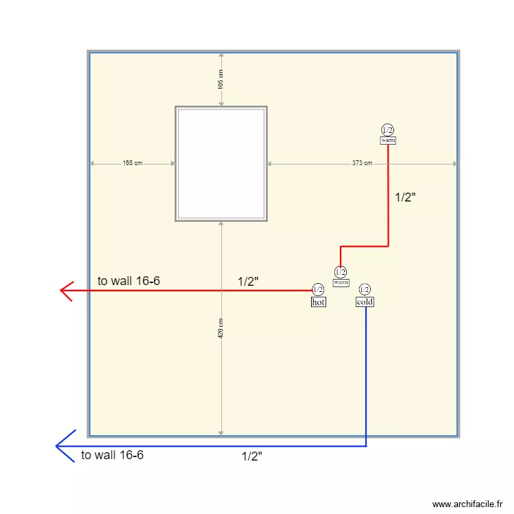 wall 16 5 cabinet and piping X 3. Plan de 