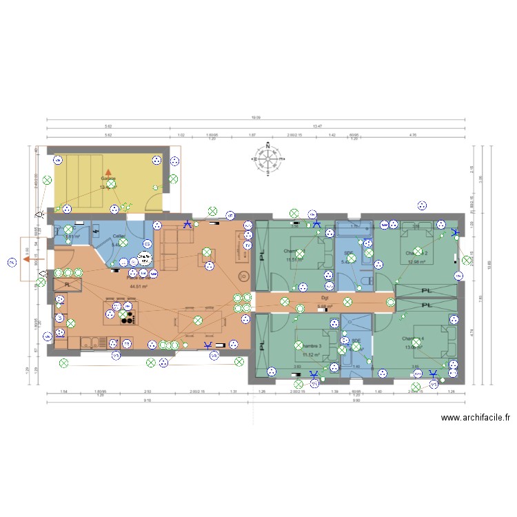 Plan Elec maison Paul . Plan de 0 pièce et 0 m2