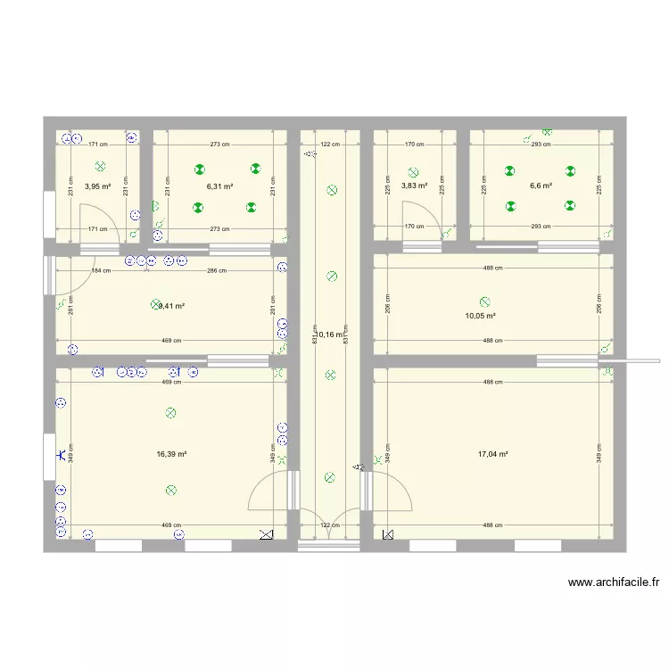 Implantation r&eacute;seau &eacute;lectricit&eacute; rdc. Plan de 