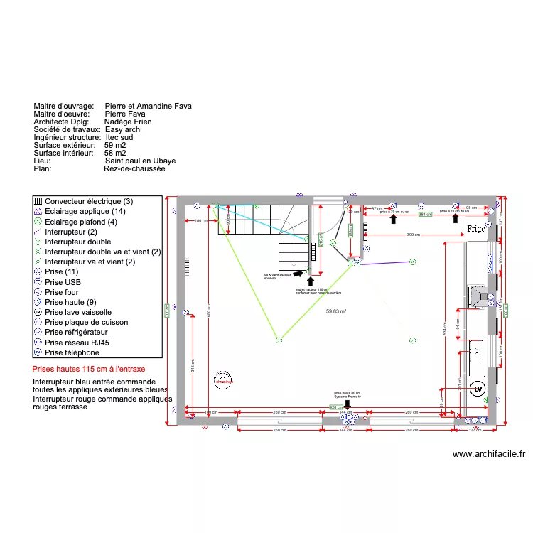 CHALET FAVA REZ DE CHAUSSEE. Plan de CHALET FAVA REZ DE CHAUSSEE. Plan de