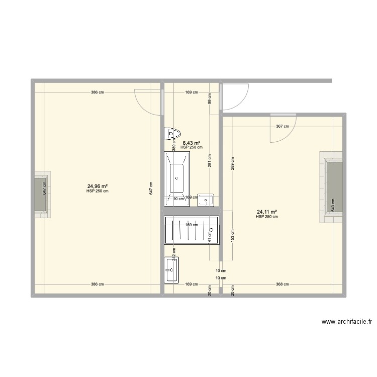 CHAMBRES 2 ET 3 SDB WC projet. Plan de 0 pièce et 0 m2