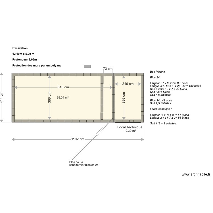 Piscine Herry  Everaert . Plan de 0 pièce et 0 m2