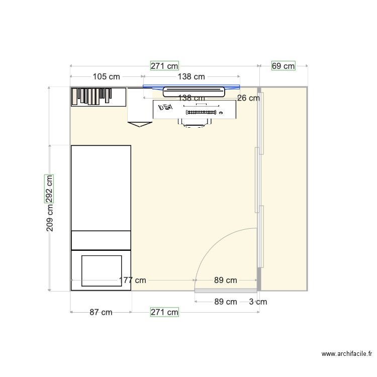 Chambre Jaune. Plan de 0 pièce et 0 m2