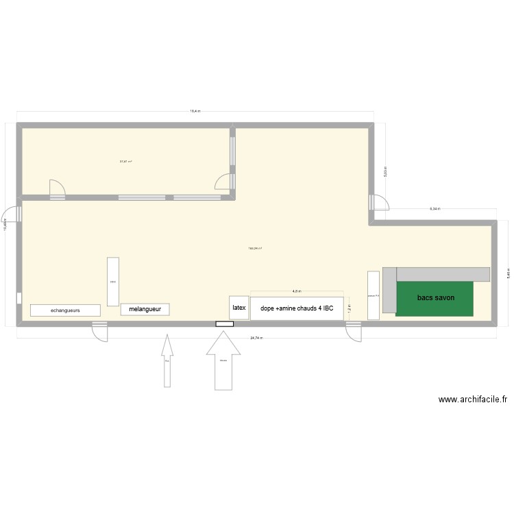 projet. Plan de 2 pièces et 207 m2