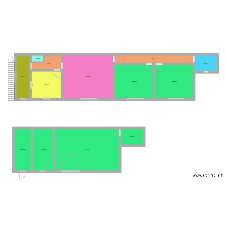 Paradis 219. Plan de 13 pièces et 187 m2