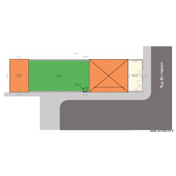 bir hakeim. Plan de 4 pièces et 240 m2