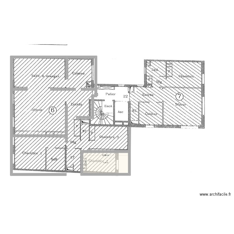 Projet Vitale. Plan de 1 pièce et 12 m2