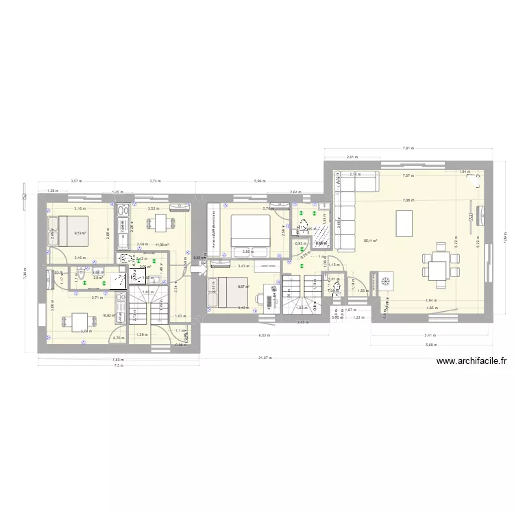cc2-LOGEMENT ETUDIANT1. Plan de 9 Pièces et 118 m² cc2-LOGEMENT ETUDIANT1. Plan de 9 Pièces et 118 m²