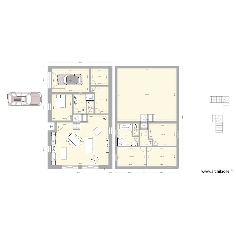 maison 3 . Plan de 14 pièces et 235 m2