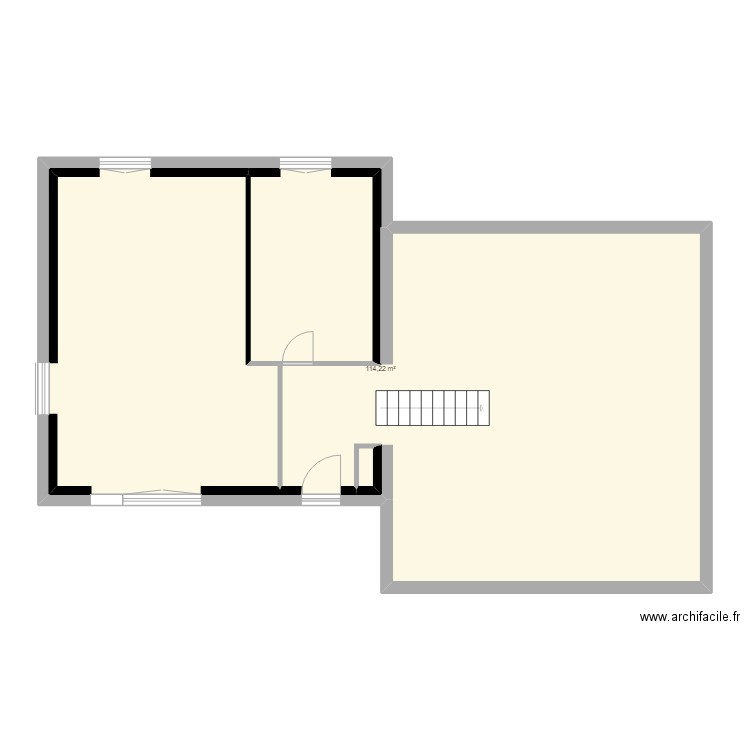 azerty. Plan de 1 pièce et 114 m2