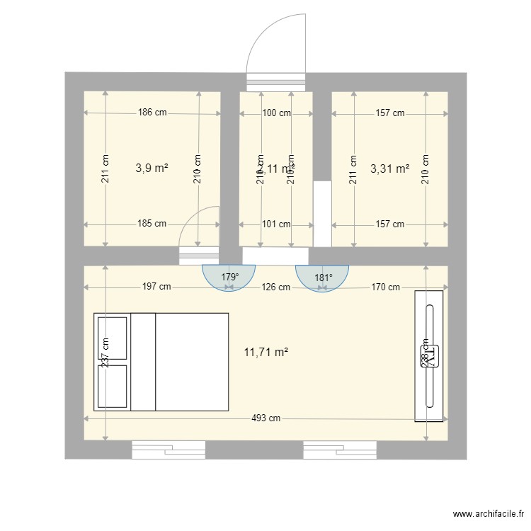 Appt NLG t1. Plan de 0 pièce et 0 m2