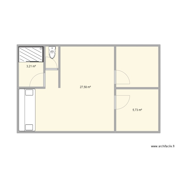 CHALET TETRAS LYRE. Plan de 3 pièces et 37 m2