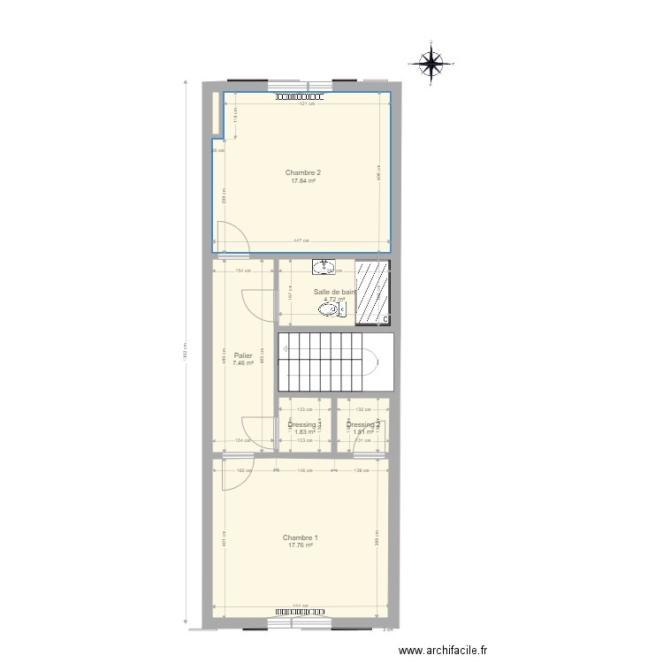 Laffont. Plan de 15 pièces et 110 m2