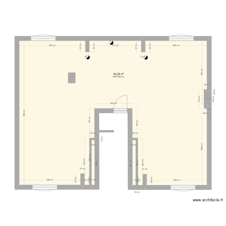 20 F Arago. Plan de 1 pièce et 84 m2