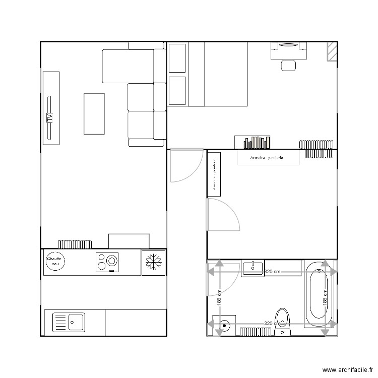 Appartement 1. Plan de 6 pièces et 48 m2