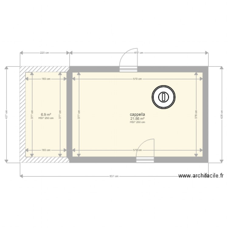 cappella. Plan de 0 pièce et 0 m2