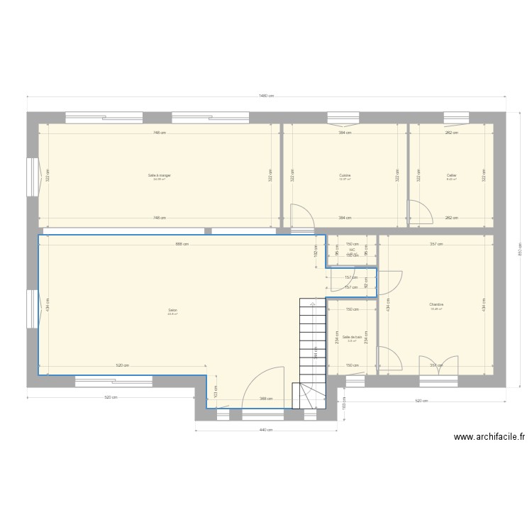 fossi rdc. Plan de 0 pièce et 0 m2