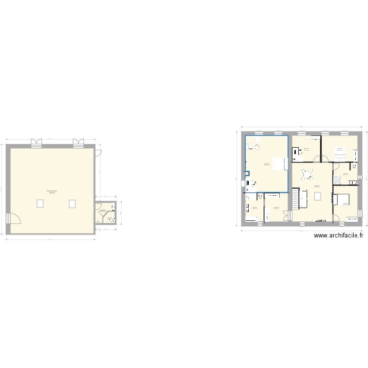 plan etage. Plan de 12 pièces et 257 m2