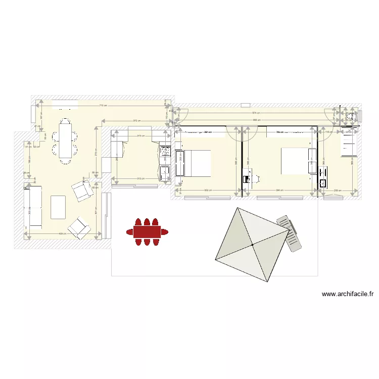 Fondettes ext cuisine. Plan de 