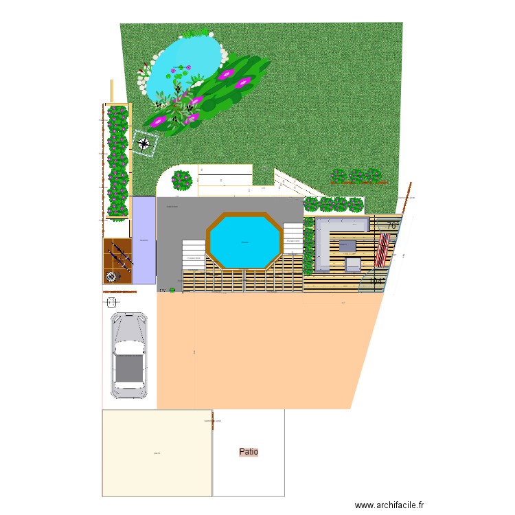 Jardin 2023 pour Yoann. Plan de 1 pièce et 19 m2