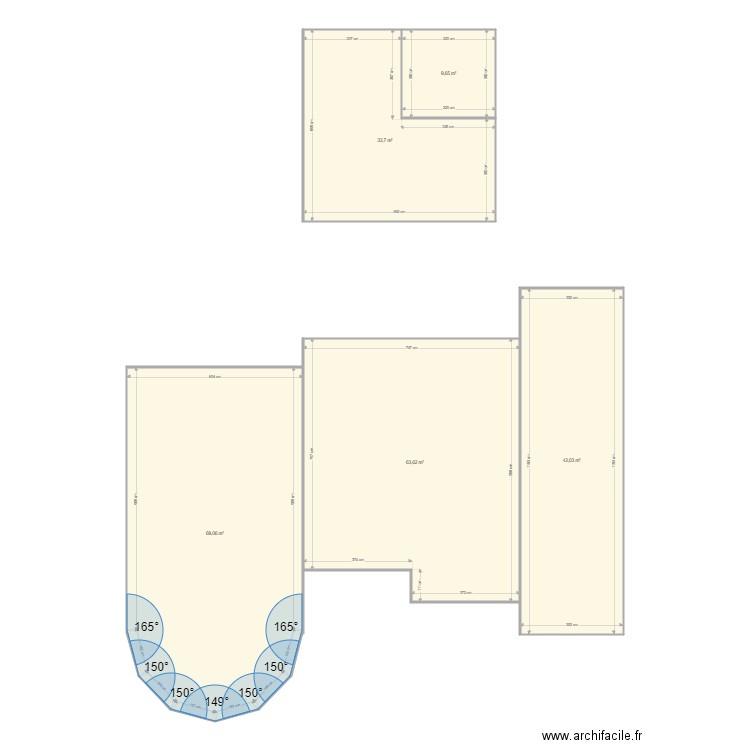 ROSSIGNOL V 1166. Plan de 5 pièces et 218 m2