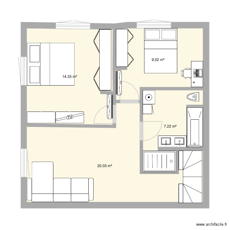 test plan etage 1. Plan de 0 pièce et 0 m2