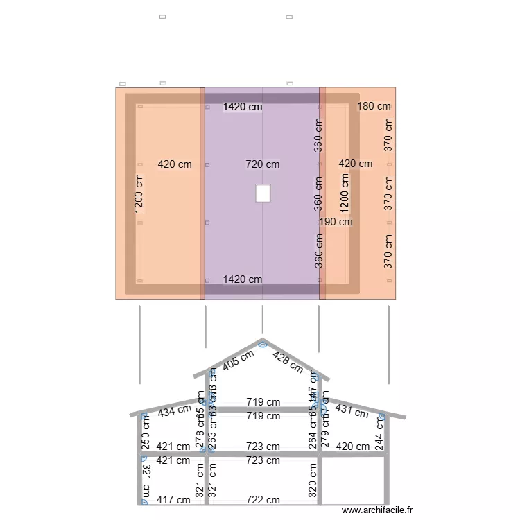 M80 D avec structure accol&eacute;e. Plan de 