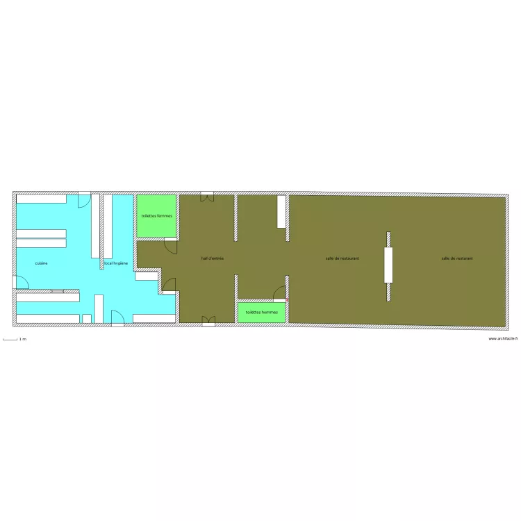 cuisine et salle chaumont. Plan de 