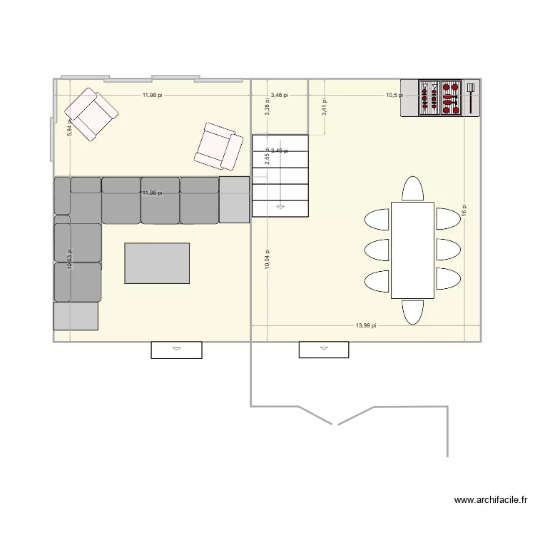 planSousSol1. Plan de 4  et 39 m²