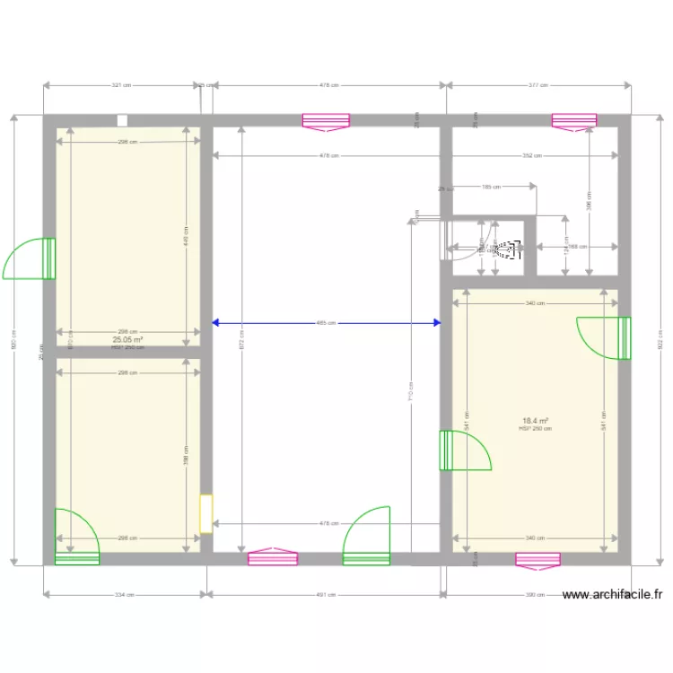 Appartement existant rez. Plan de 