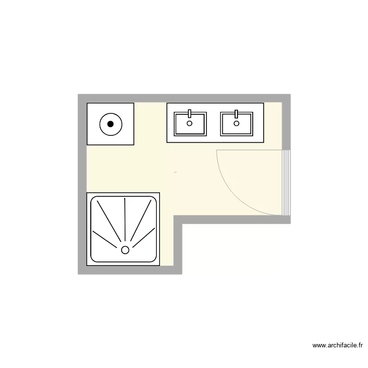 SDB 1er &eacute;tage. Plan de 